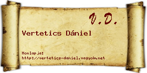 Vertetics Dániel névjegykártya